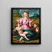 The Virgin and Child with Saint John the Baptist - Agnolo Bronzino — framed artwork on a wall