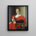 Portrait of a Lady in Red Francesca Salviati - Agnolo Bronzino — framed artwork on a wall