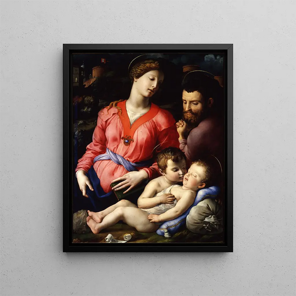 La Sainte Famille Panciatichi - Agnolo Bronzino — framed artwork on a wall