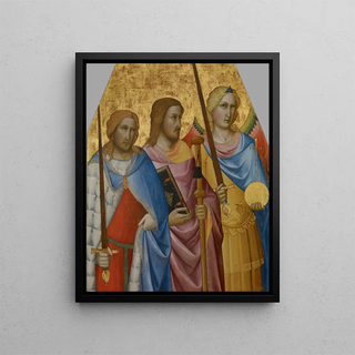 Saints Julien, Jacques et Michel - Agnolo Gaddi — framed artwork on a wall