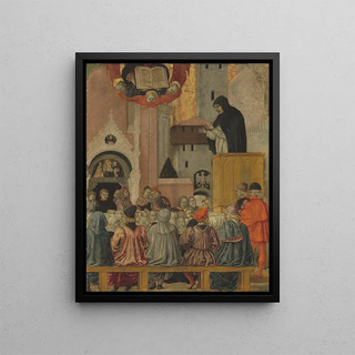 A Dominican Preaching - Agnolo degli Erri — framed artwork on a wall