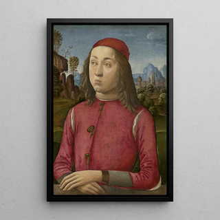 Portrait of a Young Man - Agnolo di Domenico del Mazziere — framed artwork on a wall