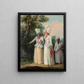 Les demoiselles d'honneur de la Dominique - Agostino Brunias — framed artwork on a wall