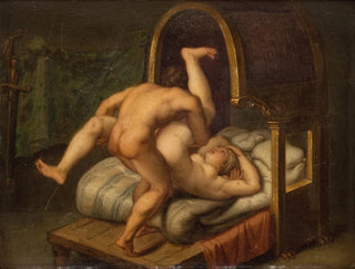 Nude Female and Male - Agostino Carracci — artwork view
