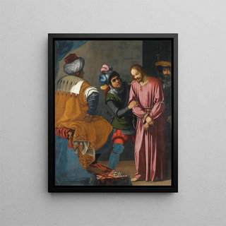 The Christ before Pilate - Agostino Ciampelli — framed artwork on a wall