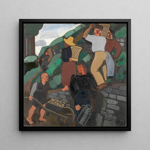 Farmers - Jean Brusselmans — framed artwork on a wall