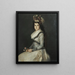 Portrait of a young woman holding two roses - Agustín Esteve y Marqués — framed artwork on a wall