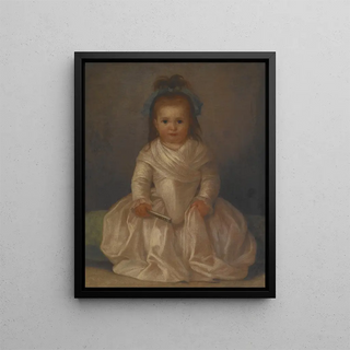 Portrait of a Little Girl - Agustín Esteve y Marqués — framed artwork on a wall