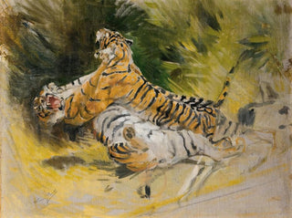 Two tigers fighting - Aimé Morot — artwork view