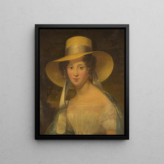 Portrait of a young woman - Aimé Brune-Pagès — framed artwork on a wall