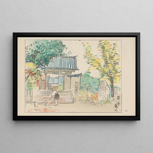 Haginotera the Temple of the Clovers - Akamatsu Rinsaku — framed artwork on a wall