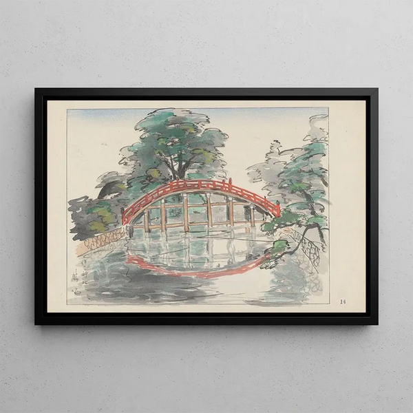 Sanctuaire shinto de Sumiyoshi - Akamatsu Rinsaku — framed artwork on a wall