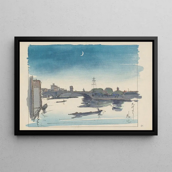 Pont Tenjinbashi - Akamatsu Rinsaku — framed artwork on a wall