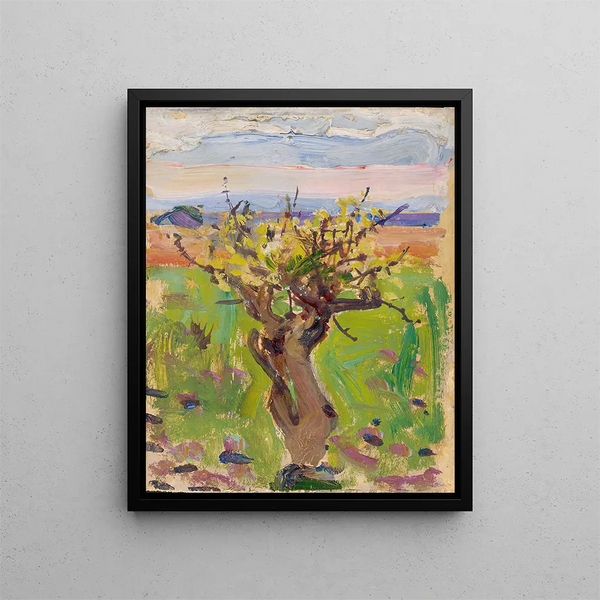 Tree dwarf in the desert - Akseli Gallen-Kallela — framed artwork on a wall