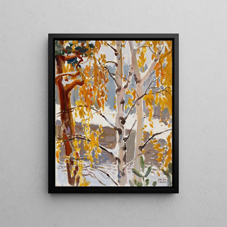 Première neige - Akseli Gallen-Kallela — framed artwork on a wall