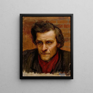 Study of a man's head for the painting At the Edge of the River Tuonela - Akseli Gallen-Kallela — framed artwork on a wall
