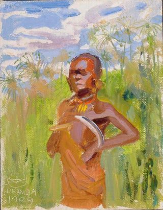Kikuyu dans les roseaux de papyrus - Akseli Gallen-Kallela — artwork view