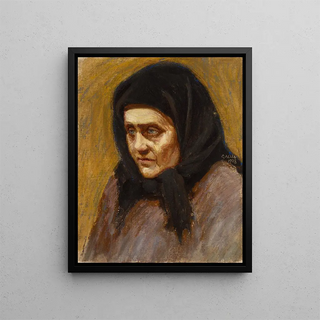 La Femme au foulard noir - Akseli Gallen-Kallela — framed artwork on a wall