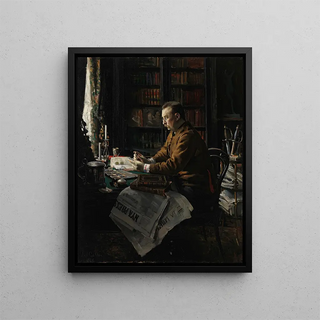 Portrait of Dr. Herman Frithiof Antell - Akseli Gallen-Kallela — framed artwork on a wall