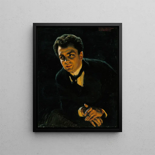 Portrait of the German actor Rudolf Rittner - Akseli Gallen-Kallela — framed artwork on a wall