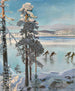 Skaters on Lake Ruovesi - Akseli Gallen-Kallela — artwork view