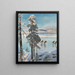 Skaters on Lake Ruovesi - Akseli Gallen-Kallela — framed artwork on a wall
