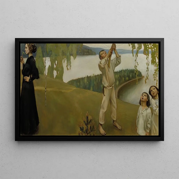 Study of Spring for the Mausoleum Frescoes by Julius - Akseli Gallen-Kallela — framed artwork on a wall