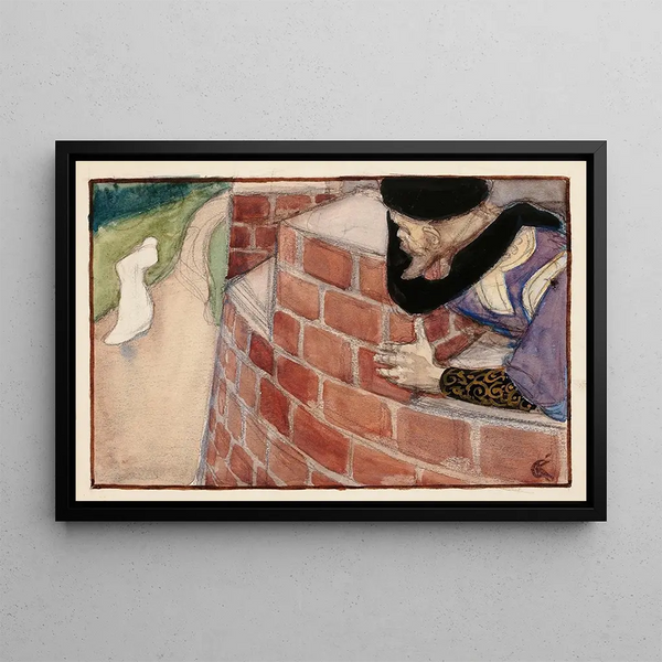 The lord of the castle spying on his daughter - Akseli Gallen-Kallela — framed artwork on a wall
