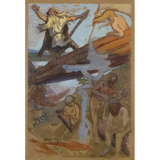 Reproduction of the painting The Departure of Vinminen - Akseli Gallen-Kallela