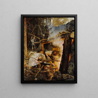 La Forge du Sampo - Akseli Gallen-Kallela — framed artwork on a wall