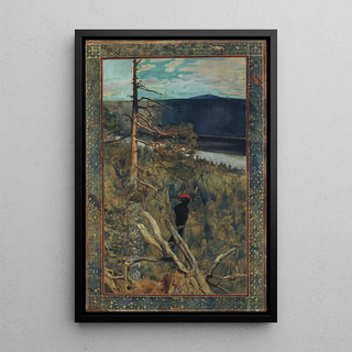 The Great Black Peak - Akseli Gallen-Kallela — framed artwork on a wall