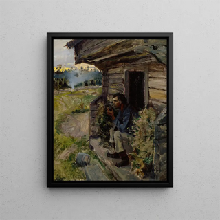 Quiet Evening - Akseli Gallen-Kallela — framed artwork on a wall