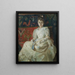 Rug Ryijy Woman on a Rooster - Akseli Gallen-Kallela — framed artwork on a wall