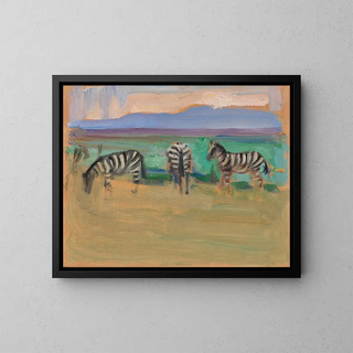 Zebras - Akseli Gallen-Kallela — framed artwork on a wall