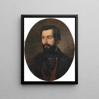 Portrait of a Man - Alajos Györgyi Giergl — framed artwork on a wall