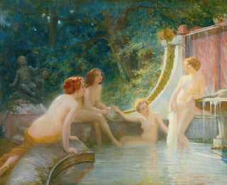 Jeunes baigneurs dans une fontaine - Albert-Auguste Fourié — artwork view
