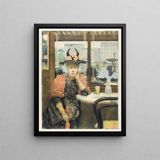 The absinthe drinker - Albert-Emmanuel Bertrand — framed artwork on a wall