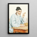 Farmhouse Painting of Ins at the table - Albert Anker — framed artwork on a wall