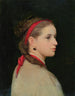 Girl with a Red Hair Ribbon - Albert Anker — artwork view
