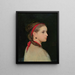 Girl with a Red Hair Ribbon - Albert Anker — framed artwork on a wall