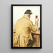 Old man sitting at a table seen from behind - Albert Anker — framed artwork on a wall