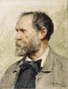 Self-portrait in profile facing left - Albert Anker — artwork view