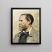Self-portrait in profile facing left - Albert Anker — framed artwork on a wall