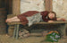 Young girl sleeping on a wooden bench - Albert Anker — artwork view