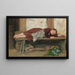 Young girl sleeping on a wooden bench - Albert Anker — framed artwork on a wall