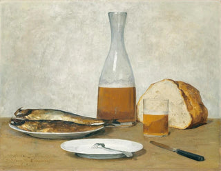 Still life with herring - Albert Anker — artwork view