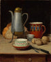 Still life coffee and potatoes - Albert Anker — artwork view