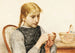 Young girl knitting - Albert Anker — artwork view