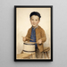 Boy drumming - Albert Anker — framed artwork on a wall