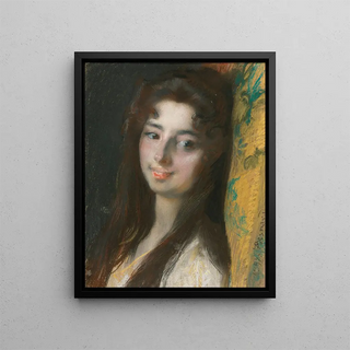 Portrait of a Lady - Albert Besnard — framed artwork on a wall